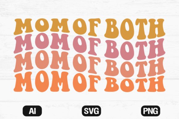 Mom of Both Retro SVG: Graphics for Crafts