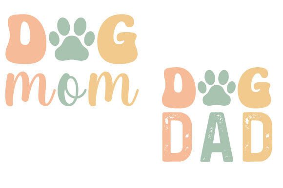 Retro Dog Mom & Dad SVG Bundle for Crafts and Graphics